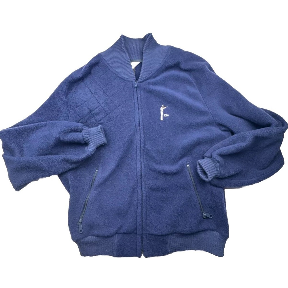 Vintage 10x Full Zip Fleece Sweatshirt Men's Blue Hunting USA Polarplus Shoot L